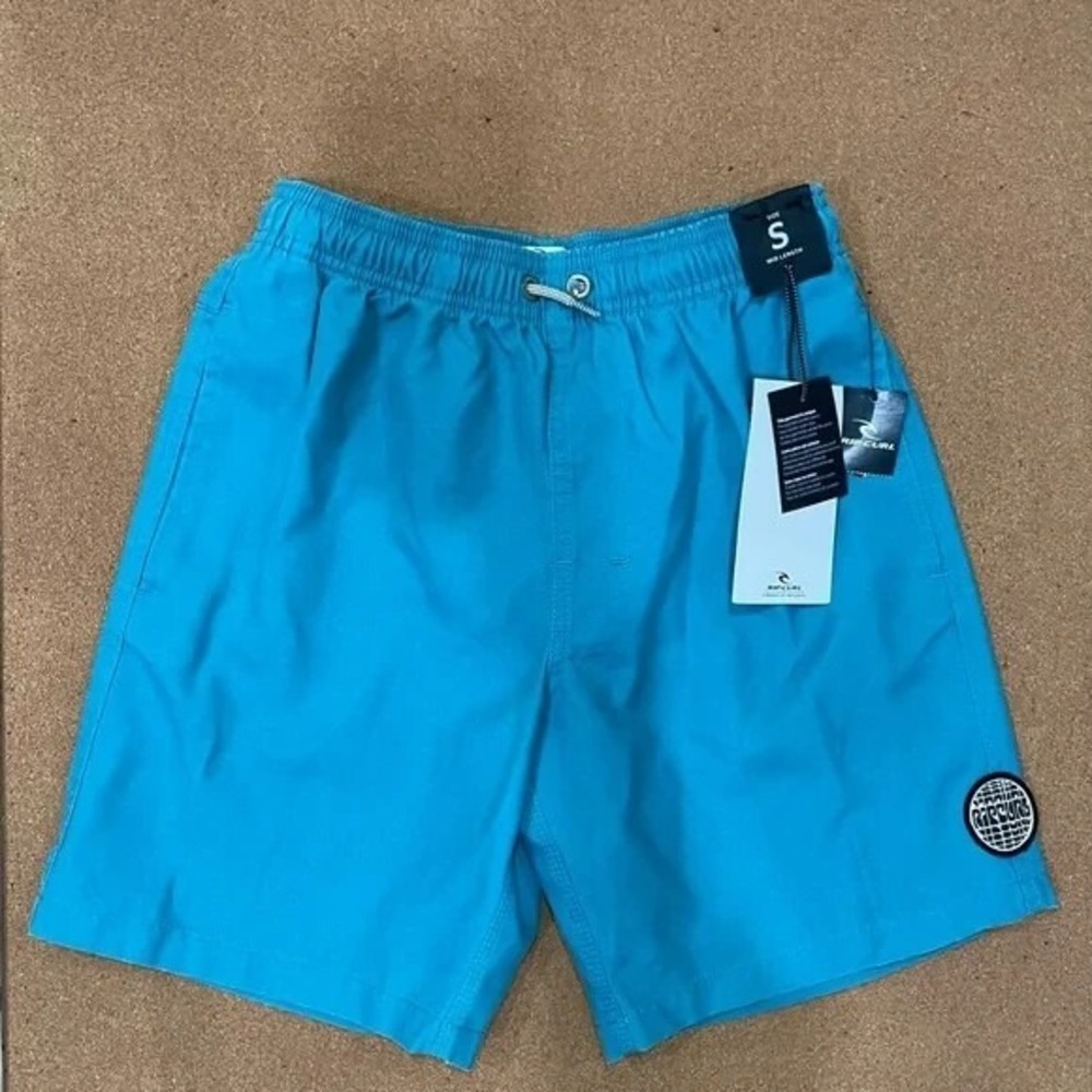 Rip Curl Bondi Pigment‎ Volley Shorts Boys Small Swim Trunks 6" Inseam NWT